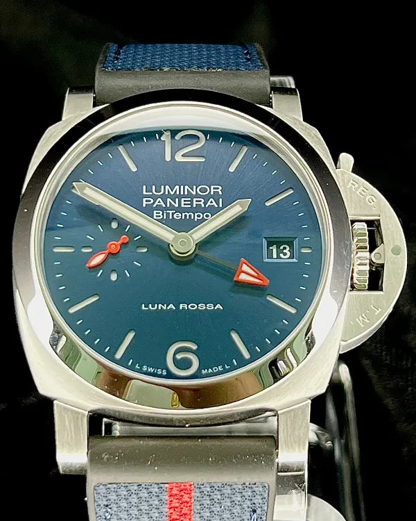 2024 Panerai Luminor Quaranta BiTempo Luna Rossa 40MM Blue Dial Rubber Strap (PAM01404)