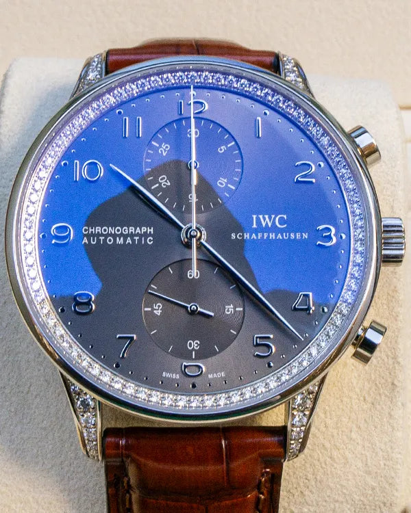 IWC Schaffhausen Portugieser Chronograph 41MM Grey Dial Leather Strap (IW371474)