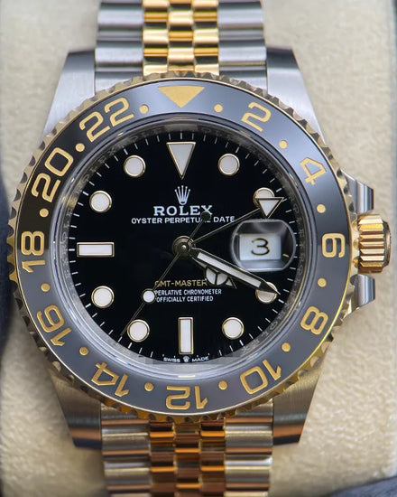 2023 Rolex GMT-Master II "Bumblebee" 40MM Black Dial Two-Tone Jubilee Bracelet (126713GRNR)