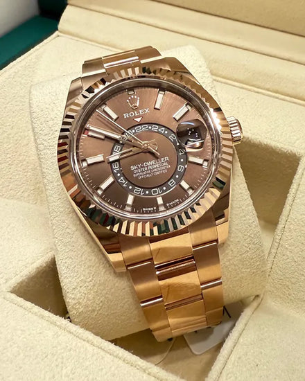 2024 Rolex Sky-Dweller 42MM Brown Dial Rose Gold Oyster Bracelet (336935)
