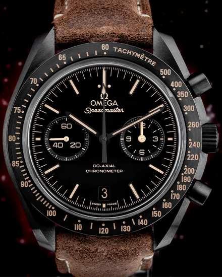 2016 Omega Speedmaster Dark Side of the Moon "Vintage Black" 44.25MM Black Dial Leather Strap (311.92.44.51.01.006)