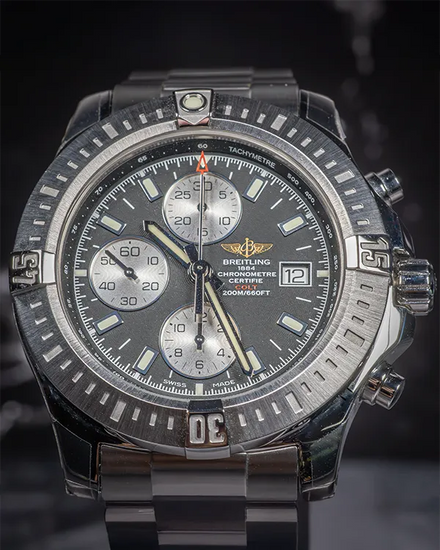 Breitling Colt Chronograph 44MM Black Dial Steel Bracelet (A1338811/BD83)