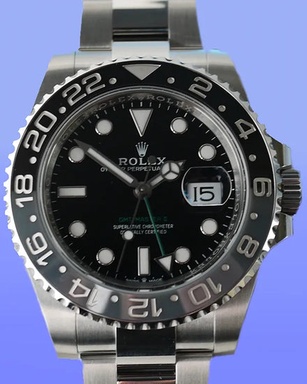 2024 Rolex GMT-Master II "Bruce Wayne" 40MM Black Dial Oyster Bracelet (126710GRNR)