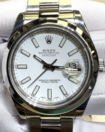 Rolex Datejust II 41MM White Dial Oyster Bracelet (116300)