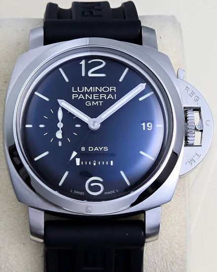 No Reserve - 2009 Panerai Luminor 1950 8 Days 44MM Black Dial Rubber Strap (PAM00233)