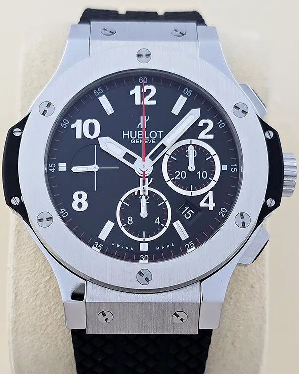 No Reserve - Hublot Big Bang Chronograph 44MM Black Dial Rubber Strap (301.SX.130.RX)