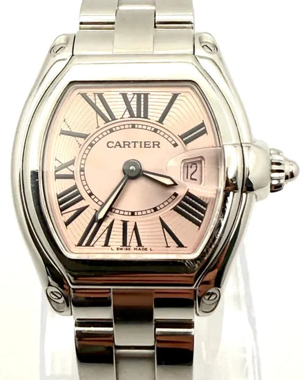 Cartier Roadster de Cartier 31MM Quartz Pink Dial Steel Bracelet (2675)
