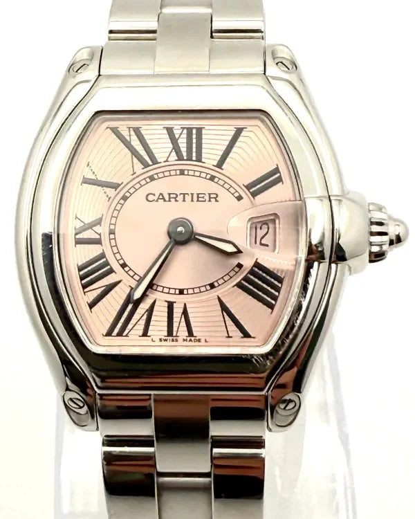 Cartier Roadster de Cartier 31MM Quartz Pink Dial Steel Bracelet (2675)