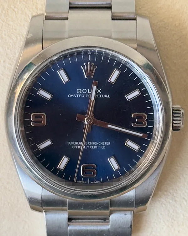 2016 Rolex Oyster Perpetual 34MM Blue Dial Oyster Bracelet (114200)