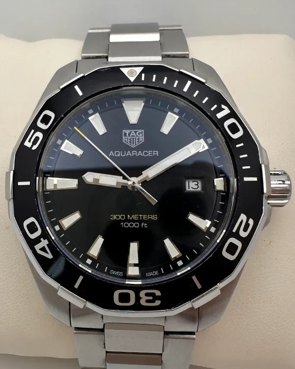 TAG Heuer Aquaracer 43MM Quartz Black Dial Steel Bracelet (WAY101A.BA0746)
