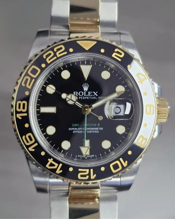 2012 Rolex GMT-Master II 40MM Black Dial Two-Tone Oyster Bracelet (116713LN)