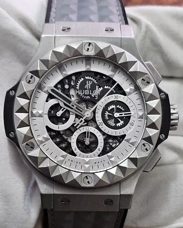 Rare Hublot Big Bang Aero Bang "Depeche Mode" L.E. 44MM Skeleton Dial Leather Strap (311.SX.8010.VR.DPM14)