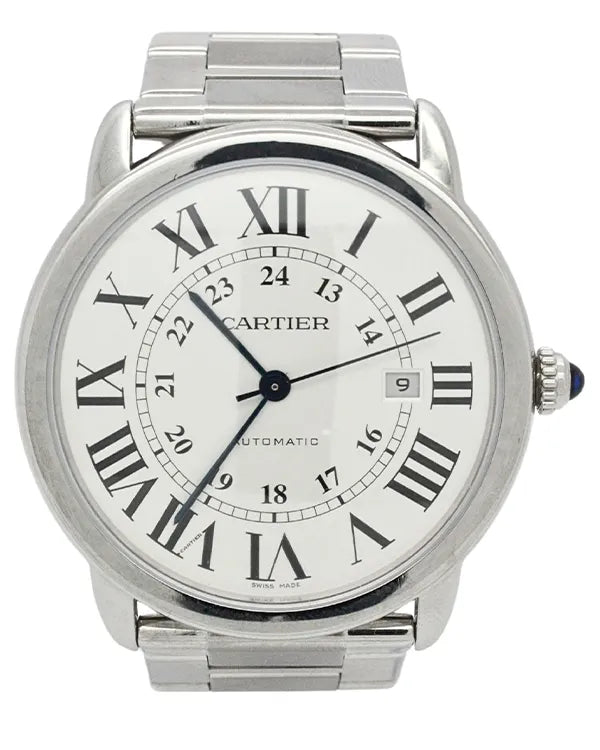 2010 Cartier Ronde De Cartier 42MM White Dial Steel Bracelet (3802)