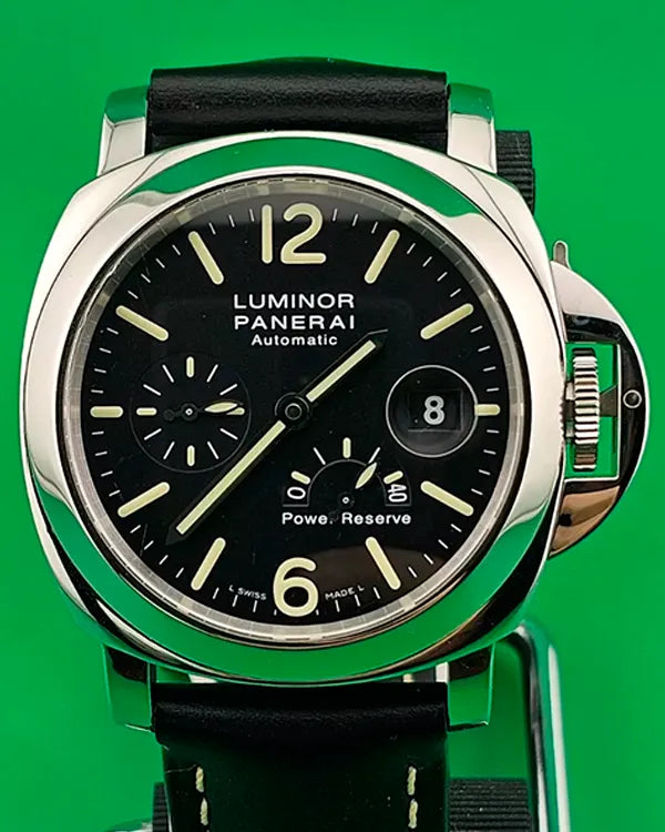 Panerai Luminor Power Reserve 44MM Black Dial Leather Strap (PAM00090)