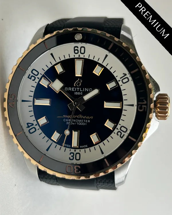 Breitling Superocean 42MM Black Dial Rubber Strap (U17375)