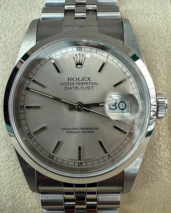 1996 Rolex Datejust 36MM Silver Dial Jubilee Bracelet (16200)
