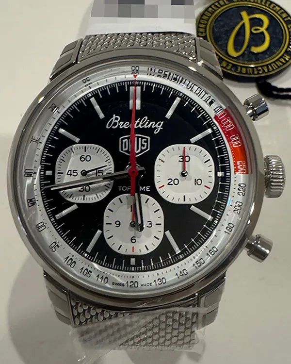 2024 Breitling Top Time B01 Deus 41MM Black Dial Steel Bracelet (AB01765A1B1A1)