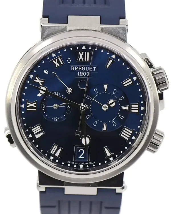 2023 Breguet Marine Alarm 40MM Blue Dial Rubber Strap (5547TI)