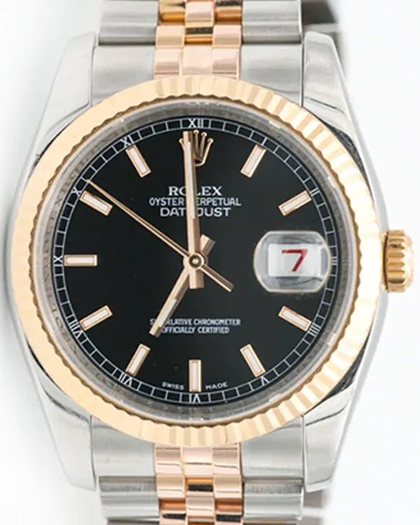 Rolex Datejust 36MM Black Dial Two-Tone Jubilee Bracelet (116231)