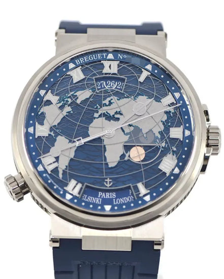 2024 Breguet Marine Hora Mundi 43MM Blue Dial Rubber Strap (5557BB)