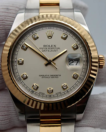 Rolex Datejust II 41MM White Dial Two-Tone Oyster Bracelet (116333)