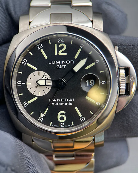 2006 Panerai Luminor GMT Automatic L.E. 44MM Black Dial Titanium Bracelet (PAM00161)