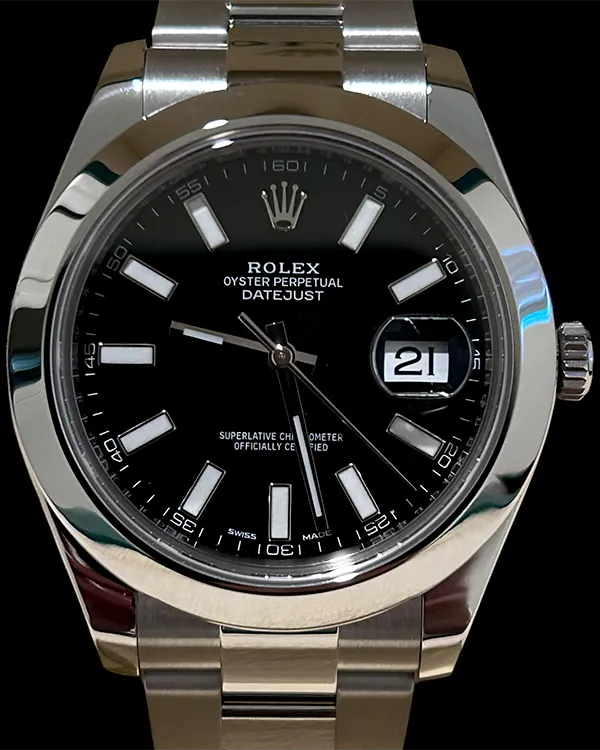 No Reserve - 2015 Rolex Datejust II 41MM Black Dial Oyster Bracelet (116300)