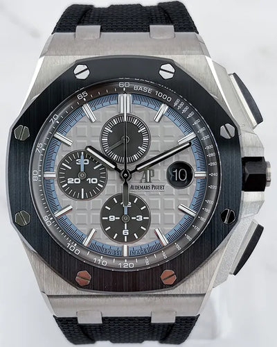 Audemars Piguet Royal Oak Offshore Chronograph "Japan Exclusive" L.E. 18k White Gold 44MM Grey Dial Rubber Strap (26417CN.OO.A002CR.01)