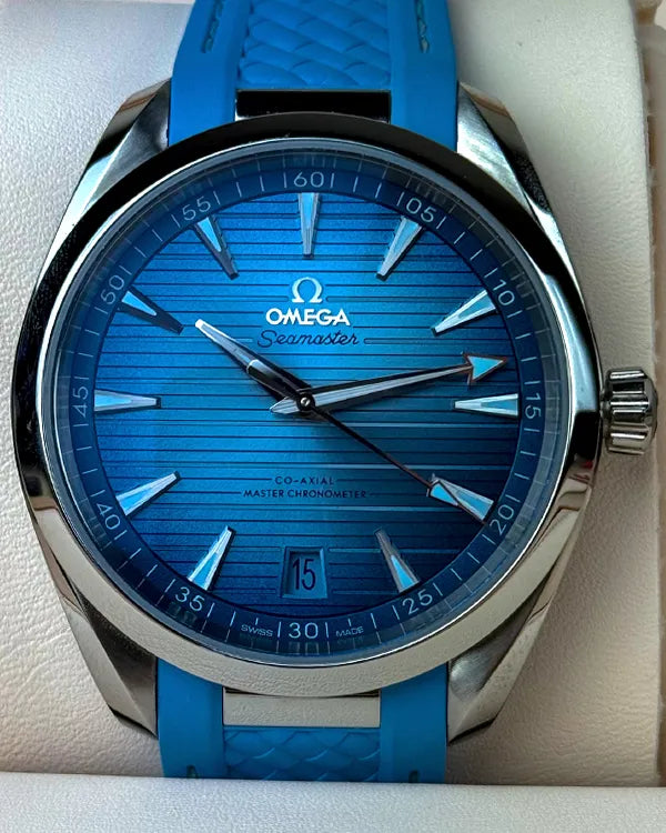 2024 Omega Seamaster Aqua Terra 150M 41MM Blue Dial Rubber Strap (220.12.41.21.03.008)