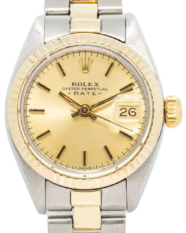 1980 Rolex Lady-Datejust 26MM Champagne Dial Two-Tone Oyster Bracelet (6917)