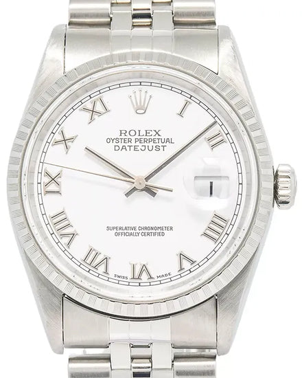 Rolex Datejust 34MM White Dial Oyster Bracelet (16220)