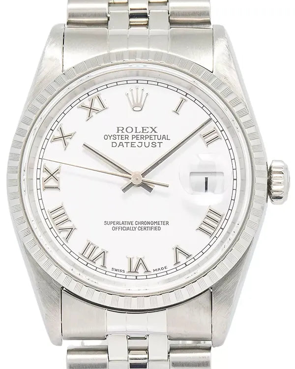 Rolex Datejust 34MM White Dial Oyster Bracelet (16220)