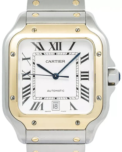 Cartier Santos De Cartier 40MM Silver Dial Two-Tone Bracelet (W2SA0006)