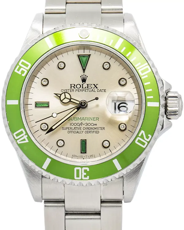 Rolex Submariner Date 40MM Aftermarket Silver Dial Oyster Bracelet (16610)