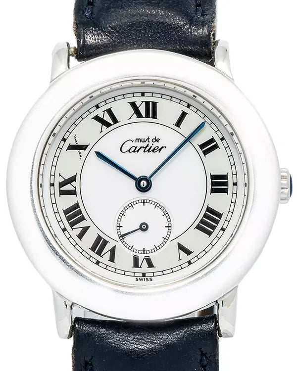 Cartier Must de Cartier Ronde 33MM Quartz White Dial Leather Strap (W1006718)