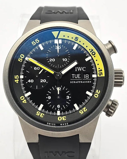 IWC Schaffhausen Aquatimer 42MM Black Dial Rubber Bracelet (IW371918)