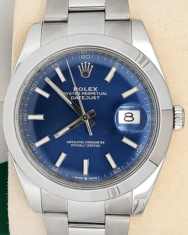 2019 Rolex Datejust 41MM Blue Dial Oyster Bracelet (126300)