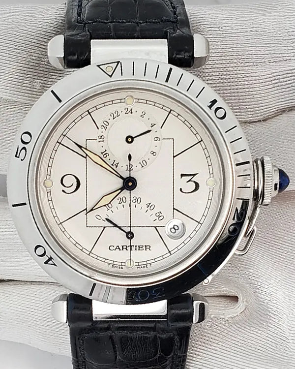 Cartier Pasha De Cartier 38MM Cream Dial Leather Strap (W3103755)