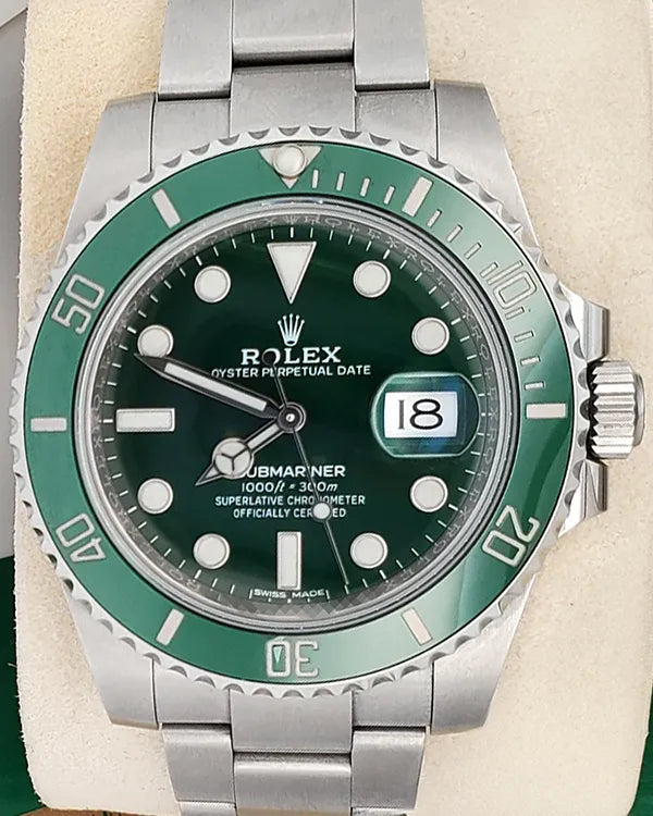 2019 Rolex Submariner Date “Hulk” 40MM Green Dial Oyster Bracelet (116610LV)