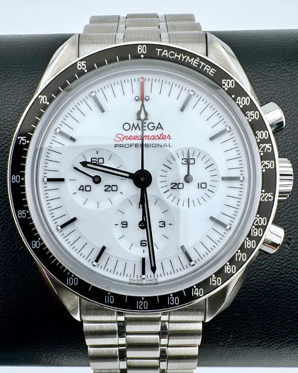 No Reserve - 2024 Omega Speedmaster Professional Moonwatch 42MM White Dial Steel Bracelet (310.30.42.50.04.001)