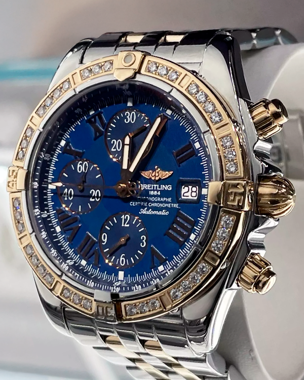 Breitling Chronomat Evolution 44MM Blue Dial Two-Tone Bracelet (C13356)