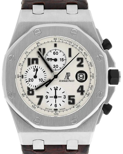 Audemars Piguet Royal Oak Offshore "Safari" 42MM White Dial Leather Strap (26020ST.OO.D091CR.01)