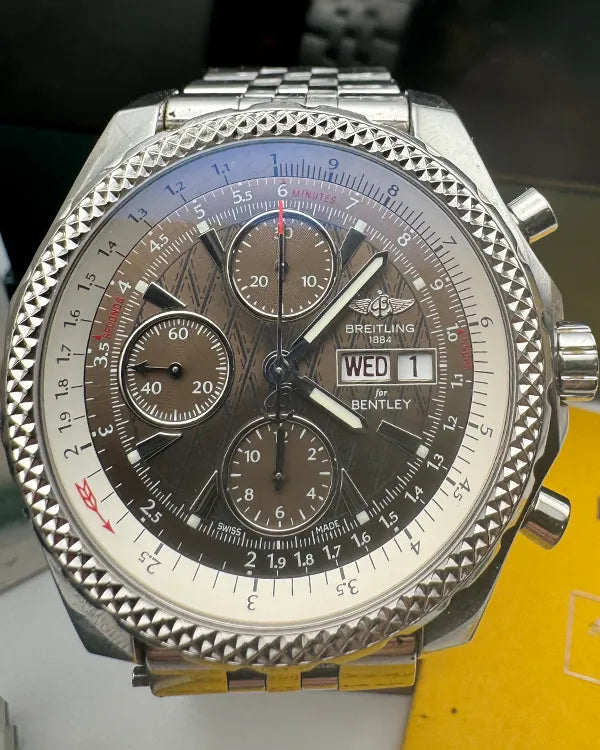 2011 Breitling Bentley GT 44.8MM Brown Dial Steel Bracelet (A13362)