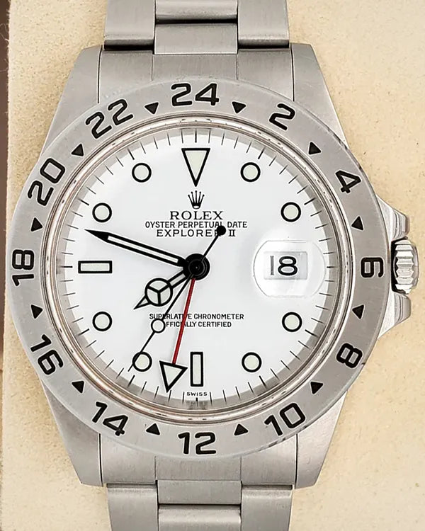 Rolex Explorer II "Polar" 40MM White Dial Oyster Bracelet (16570)