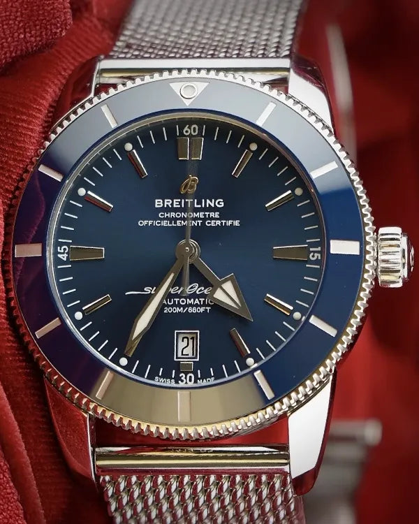 2019 Breitling Superocean Heritage II 46MM Blue Dial Steel Bracelet (AB2020)