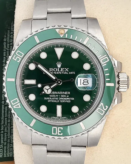 2013 Rolex Submariner Date “Hulk” 40MM Green Dial Oyster Bracelet (116610LV)