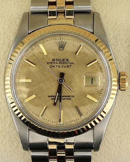 1978 (5.0 Mil Serial) Rolex Datejust 36MM Champagne Linen Dial Two-Tone Jubilee Bracelet (1601)