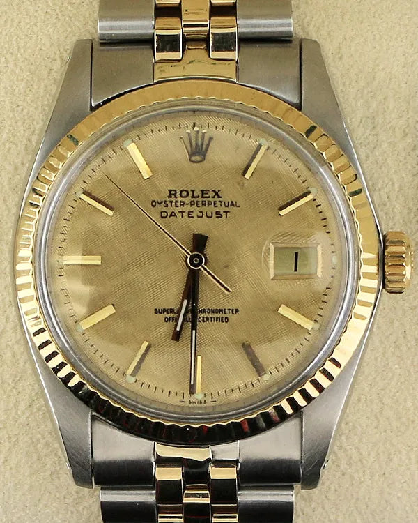 1978 (5.0 Mil Serial) Rolex Datejust 36MM Champagne Linen Dial Two-Tone Jubilee Bracelet (1601)
