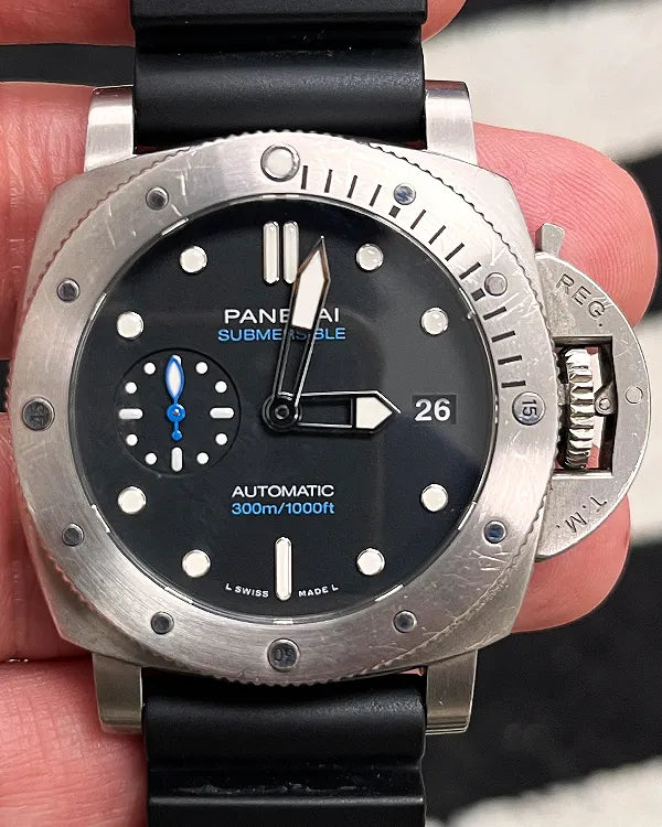 Panerai Luminor Submersible 42MM Black Dial Rubber Strap (PAM00973)