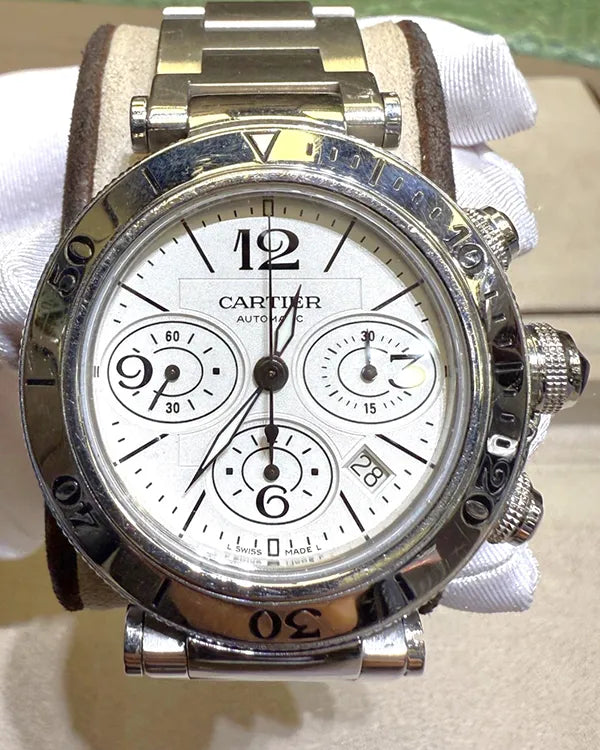 Cartier Pasha De Cartier Seatimer 42MM White Dial Steel Bracelet (2995)